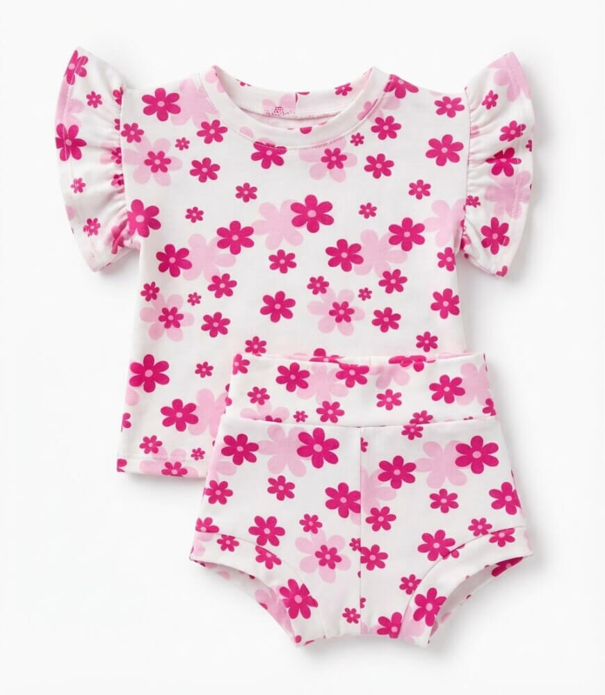 Παιδικό Σετ Ροζ Λουλούδια