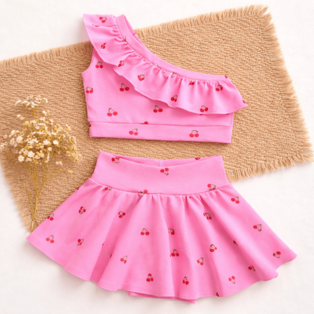 σετ με κερασάκια σε ροζ