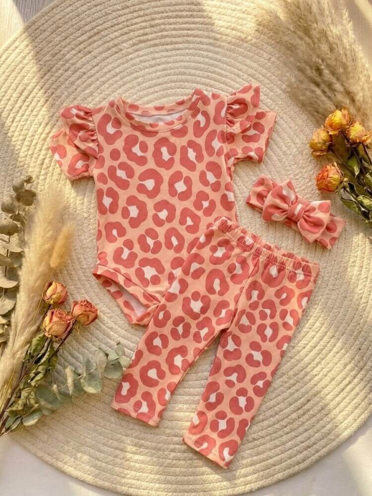 Σετ Baby Leopard Ροζ