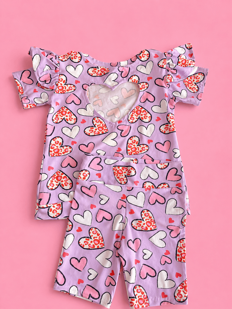 Λιλά Hearts Collection σετ