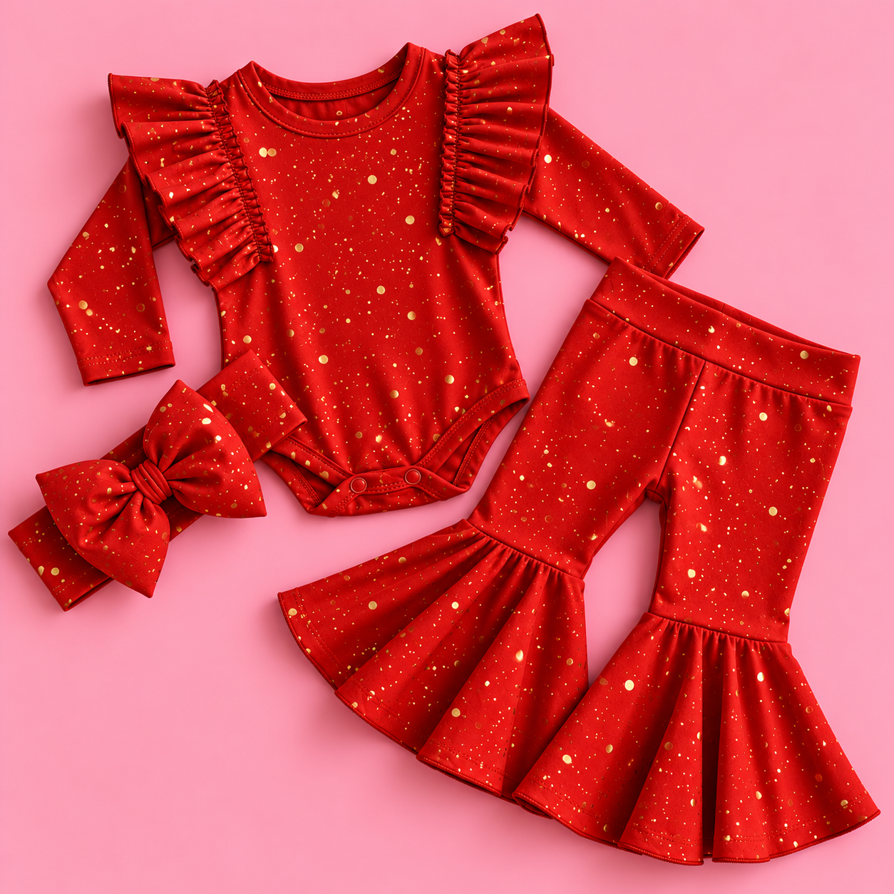 Σετ Βρεφικό Red Gold Glamour ✨